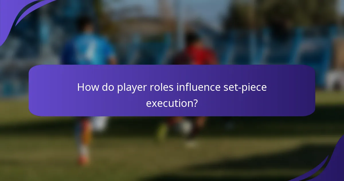 How do player roles influence set-piece execution?