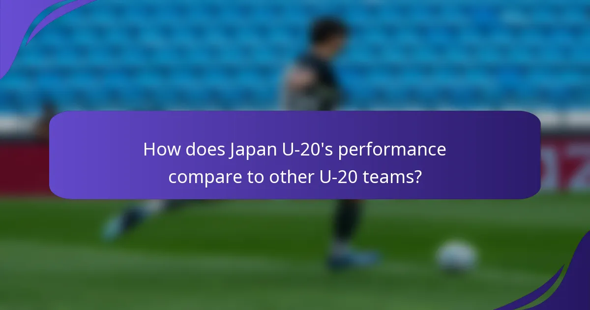 How does Japan U-20's performance compare to other U-20 teams?