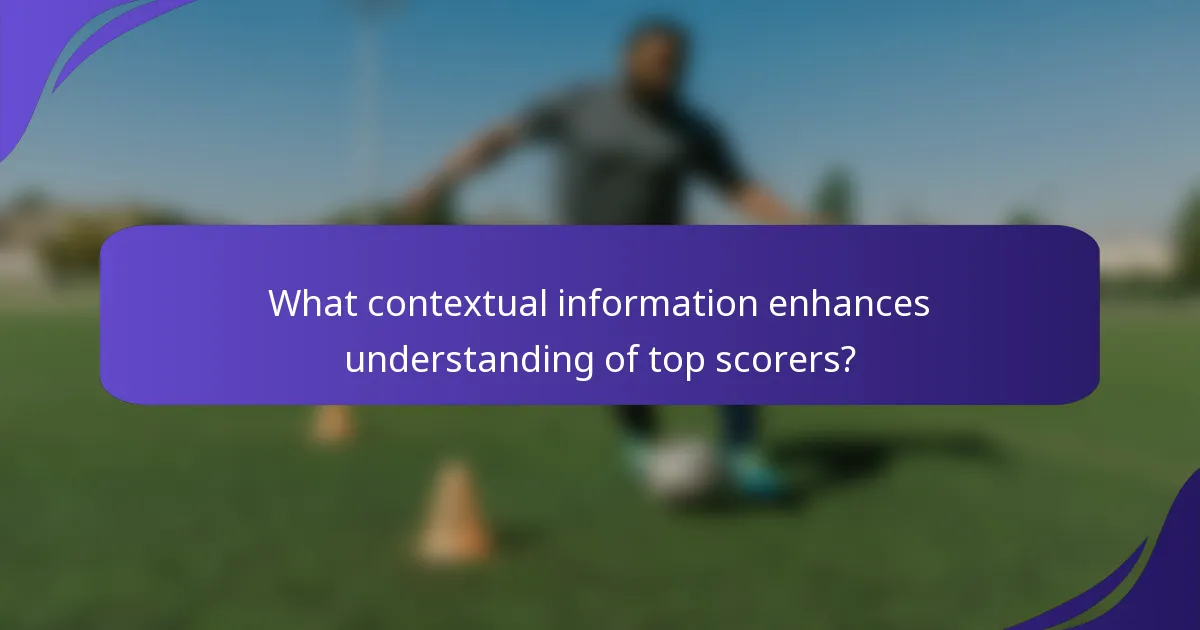 What contextual information enhances understanding of top scorers?