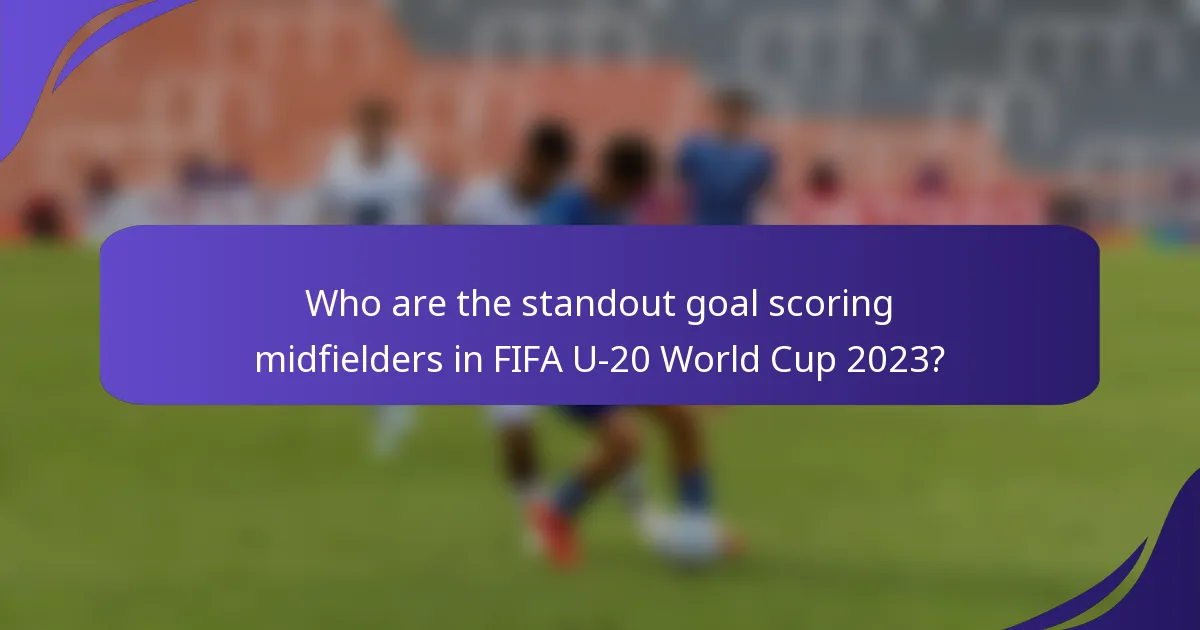 Who are the standout goal scoring midfielders in FIFA U-20 World Cup 2023?